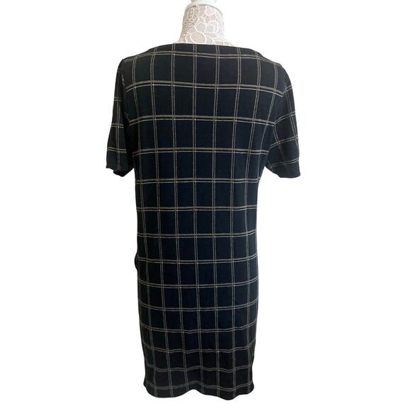 J.Jill Black Plaid Ponte Dress Women’s Large- Workwear Classic With Comfort - Picture 3 of 8
